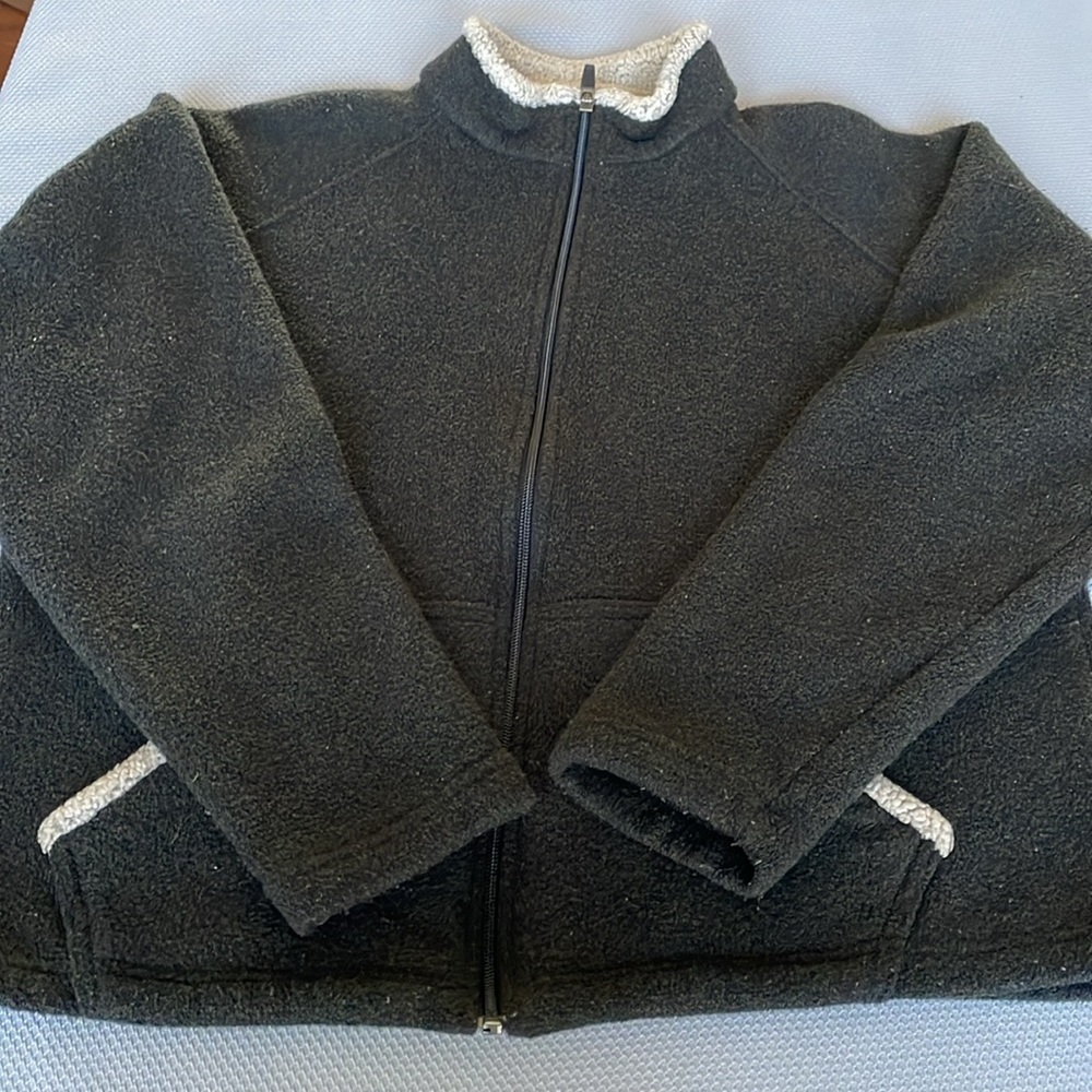 Vintage Alf Kuhl Women’s Alfpaca Sweater Fleece Sherpa Trim Jacket Size Large - Picture 5 of 10
